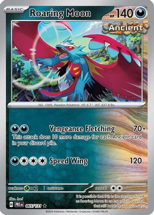 SV Prismatic Evolutions  065/131 Roaring Moon  - Reverse Holofoil - Rare
