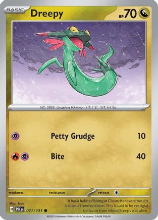 SV Prismatic Evolutions  071/131 Dreepy  - Reverse Holofoil - Common