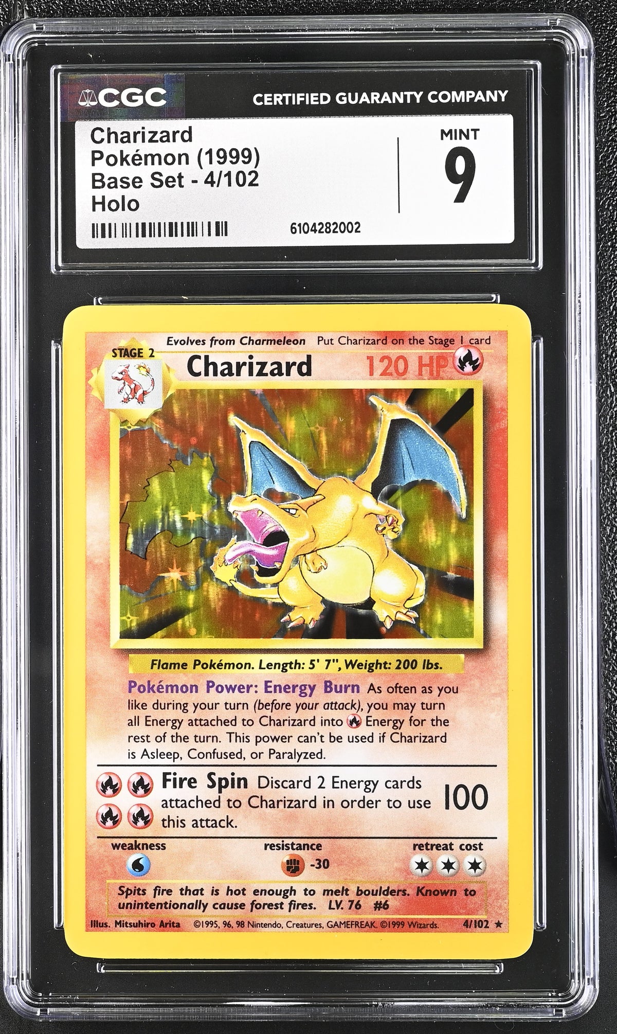 Base Set  004/102 CGC9 #6104282002 Charizard  - Holofoil - Holo Rare