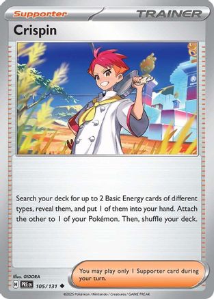 SV Prismatic Evolutions  105/131 Crispin  - Reverse Holofoil - Uncommon