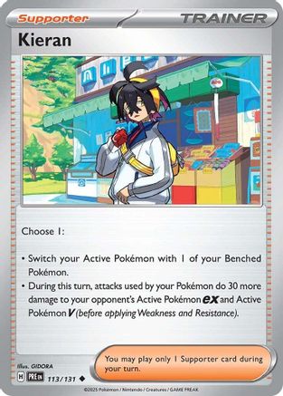 SV Prismatic Evolutions  113/131 Kieran  - Reverse Holofoil - Uncommon