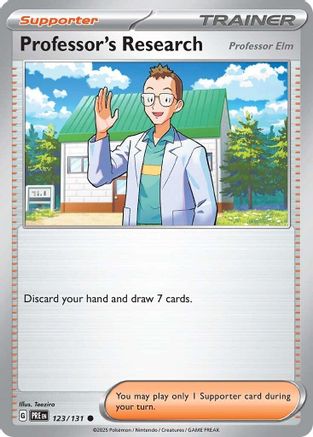 SV Prismatic Evolutions  123/131 Professor's Research [Professor Elm]  - Reverse Holofoil - Common