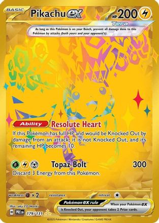 SV Prismatic Evolutions  179/131 Pikachu ex  - Holofoil - Hyper Rare