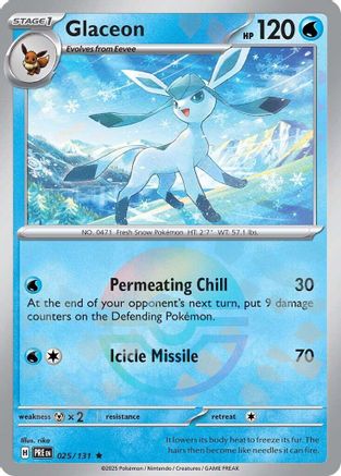 SV Prismatic Evolutions  025/131 Glaceon (Poke Ball Pattern)  - Holofoil - Rare
