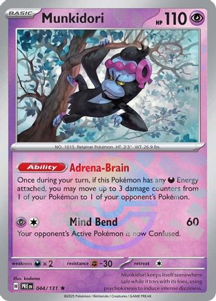 SV Prismatic Evolutions  044/131 Munkidori (Poke Ball Pattern)  - Holofoil - Rare
