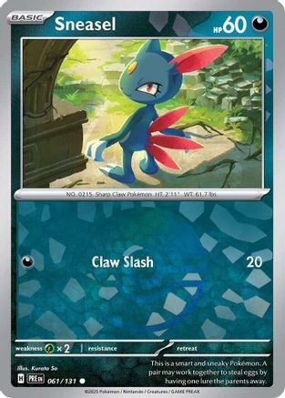 SV Prismatic Evolutions  061/131 Sneasel (Poke Ball Pattern)  - Holofoil - Common