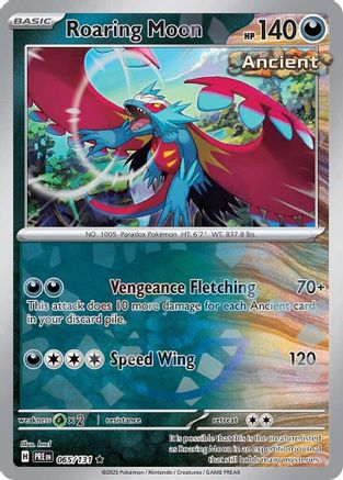 SV Prismatic Evolutions  065/131 Roaring Moon (Poke Ball Pattern)  - Holofoil - Rare