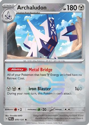 SV Prismatic Evolutions  070/131 Archaludon (Poke Ball Pattern)  - Holofoil - Rare