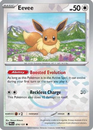 SV Prismatic Evolutions  074/131 Eevee (Poke Ball Pattern)  - Holofoil - Common