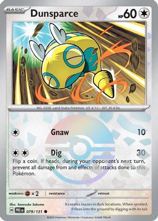 SV Prismatic Evolutions  079/131 Dunsparce (Poke Ball Pattern)  - Holofoil - Common