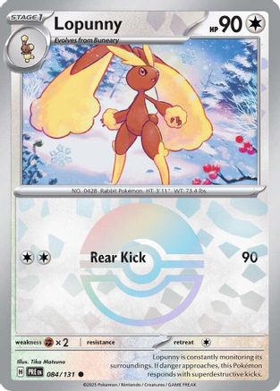 SV Prismatic Evolutions  084/131 Lopunny (Poke Ball Pattern)  - Holofoil - Common