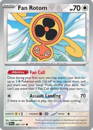 SV Prismatic Evolutions  085/131 Fan Rotom (Poke Ball Pattern)  - Holofoil - Common