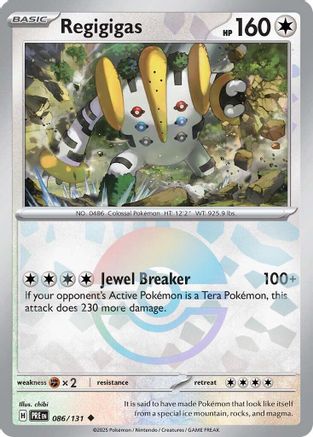 SV Prismatic Evolutions  086/131 Regigigas (Poke Ball Pattern)  - Holofoil - Uncommon