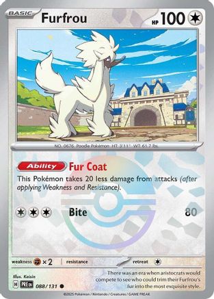 SV Prismatic Evolutions  088/131 Furfrou (Poke Ball Pattern)  - Holofoil - Common
