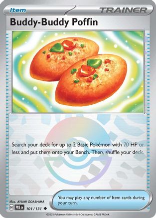 SV Prismatic Evolutions  101/131 Buddy-Buddy Poffin (Poke Ball Pattern)  - Holofoil - Uncommon
