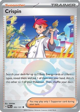 SV Prismatic Evolutions  105/131 Crispin (Poke Ball Pattern) - Holofoil - Uncommon