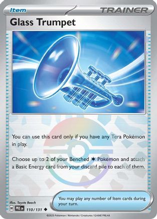 SV Prismatic Evolutions  110/131 Glass Trumpet (Poke Ball Pattern)  - Holofoil - Uncommon