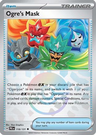 SV Prismatic Evolutions  118/131 Ogre's Mask (Poke Ball Pattern)  - Holofoil - Uncommon