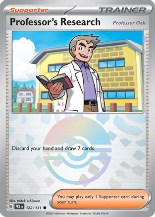 SV Prismatic Evolutions  122/131 Professor's Research [Professor Oak] (Poke Ball Pattern)  - Holofoil - Common