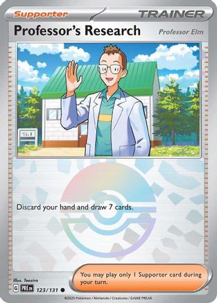 SV Prismatic Evolutions  123/131 Professor's Research [Professor Elm] (Poke Ball Pattern)  - Holofoil - Common
