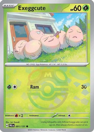 SV Prismatic Evolutions  001/131 Exeggcute (Master Ball Pattern)  - Holofoil - Common