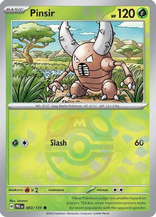 SV Prismatic Evolutions  003/131 Pinsir (Master Ball Pattern)  - Holofoil - Common