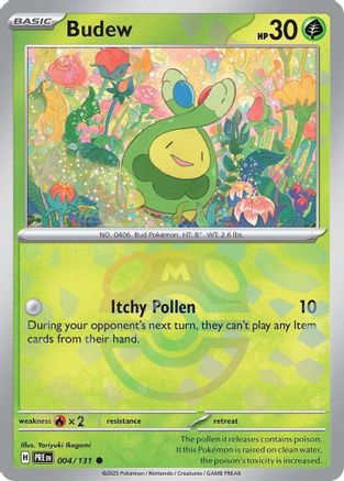 SV Prismatic Evolutions  004/131 Budew (Master Ball Pattern)  - Holofoil - Common