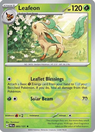 SV Prismatic Evolutions  005/131 Leafeon (Master Ball Pattern)  - Holofoil - Rare