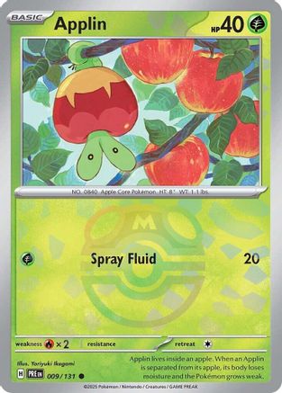 SV Prismatic Evolutions  009/131 Applin (Master Ball Pattern)  - Holofoil - Common