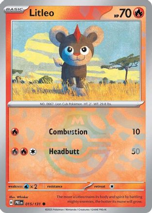 SV Prismatic Evolutions  015/131 Litleo (Master Ball Pattern)  - Holofoil - Common
