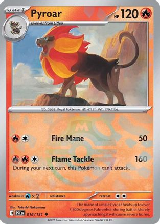 SV Prismatic Evolutions  016/131 Pyroar (Master Ball Pattern)  - Holofoil - Uncommon