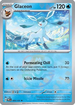 SV Prismatic Evolutions  025/131 Glaceon (Master Ball Pattern)  - Holofoil - Rare