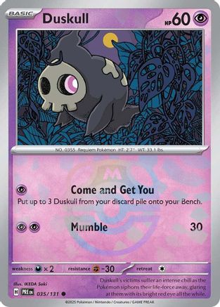SV Prismatic Evolutions  035/131 Duskull (Master Ball Pattern)  - Holofoil - Common