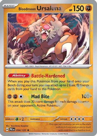 SV Prismatic Evolutions  054/131 Bloodmoon Ursaluna (Master Ball Pattern)  - Holofoil - Rare
