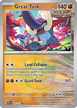 SV Prismatic Evolutions  055/131 Great Tusk (Master Ball Pattern)  - Holofoil - Uncommon