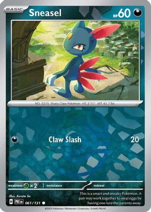 SV Prismatic Evolutions  061/131 Sneasel (Master Ball Pattern)  - Holofoil - Common