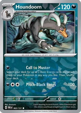 SV Prismatic Evolutions  063/131 Houndoom (Master Ball Pattern)  - Holofoil - Common
