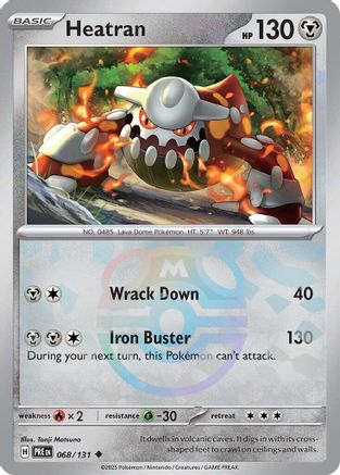 SV Prismatic Evolutions  068/131 Heatran (Master Ball Pattern)  - Holofoil - Uncommon