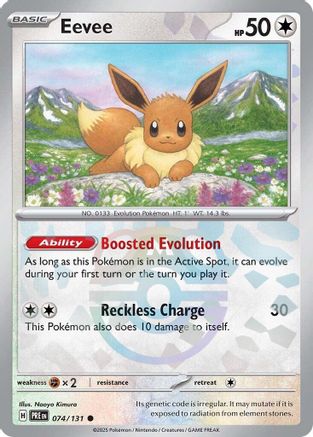 SV Prismatic Evolutions  074/131 Eevee (Master Ball Pattern)  - Holofoil - Common