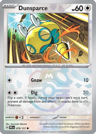 SV Prismatic Evolutions  079/131 Dunsparce (Master Ball Pattern)  - Holofoil - Common