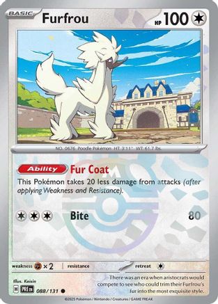 SV Prismatic Evolutions  088/131 Furfrou (Master Ball Pattern)  - Holofoil - Common