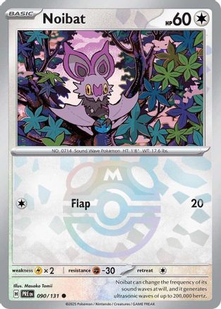 SV Prismatic Evolutions  090/131 Noibat (Master Ball Pattern)  - Holofoil - Common