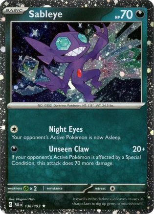 Miscellaneous Cards & Products  136/193 Sableye (Cosmos Holo)  - Holofoil - Rare