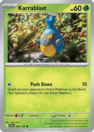 SV09 Journey Together  009/159 Karrablast  - Reverse Holofoil - Common