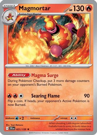 SV09 Journey Together  021/159 Magmortar  - Holofoil - Rare