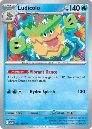SV09 Journey Together  037/159 Ludicolo  - Reverse Holofoil - Rare