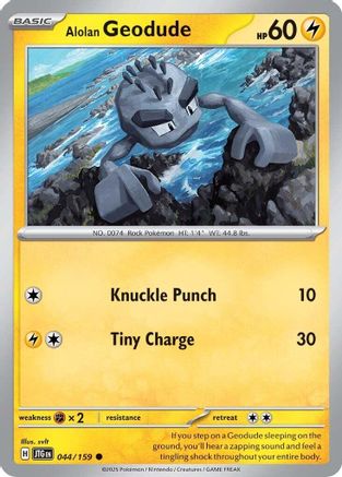 SV09 Journey Together  044/159 Alolan Geodude  - Reverse Holofoil - Common