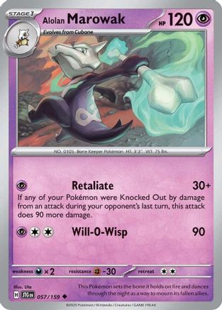 SV09 Journey Together  057/159 Alolan Marowak  - Reverse Holofoil - Uncommon