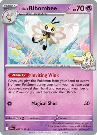 SV09 Journey Together  067/159 Lillie's Ribombee  - Holofoil - Rare