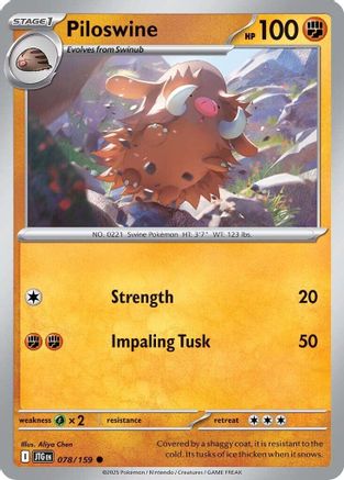SV09 Journey Together  078/159 Piloswine  - Reverse Holofoil - Common